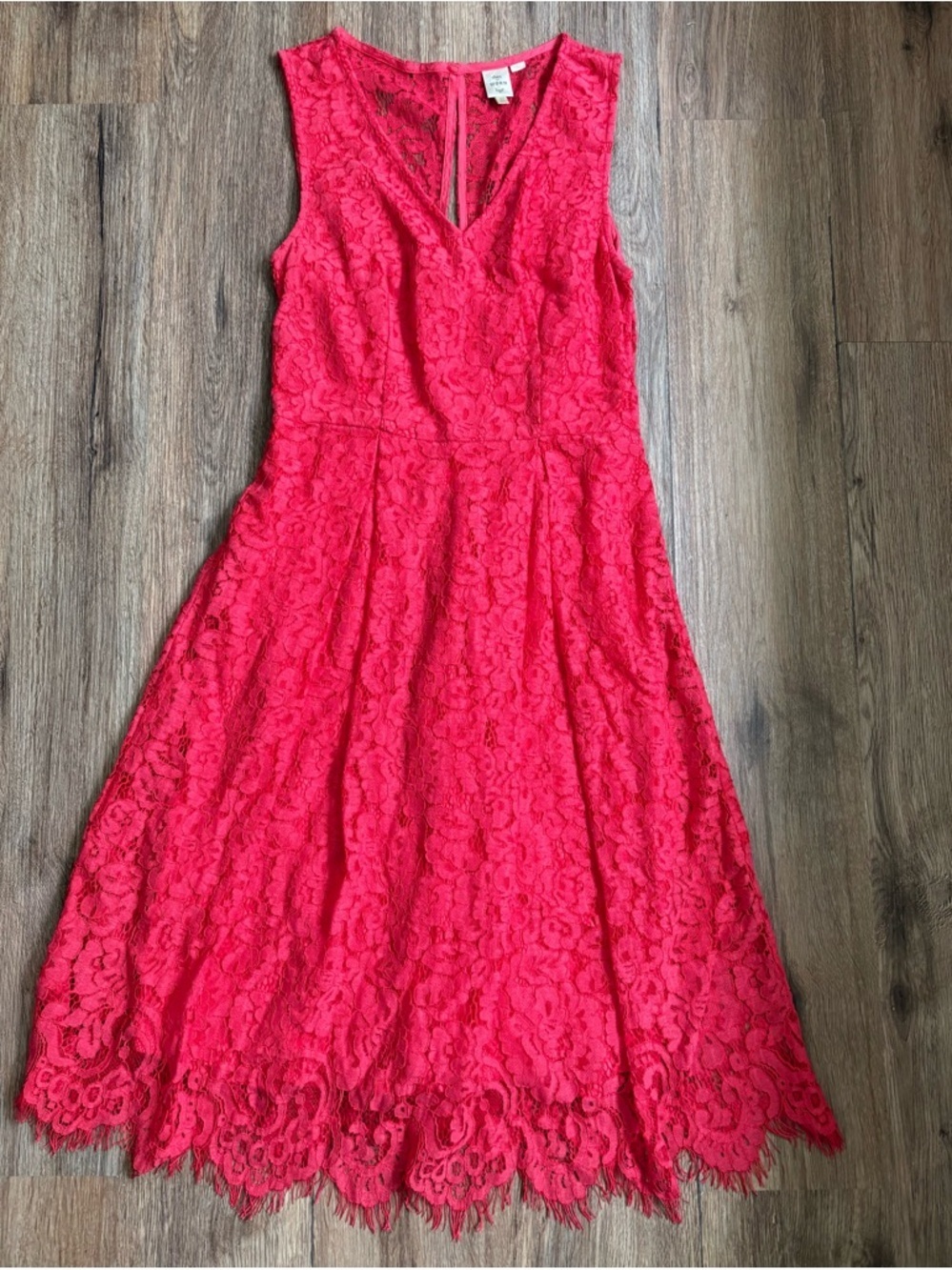 Seen Worn Kept Sleeveless Lace A-Line Dress Women’s 4 Red Spring Wedding Summer